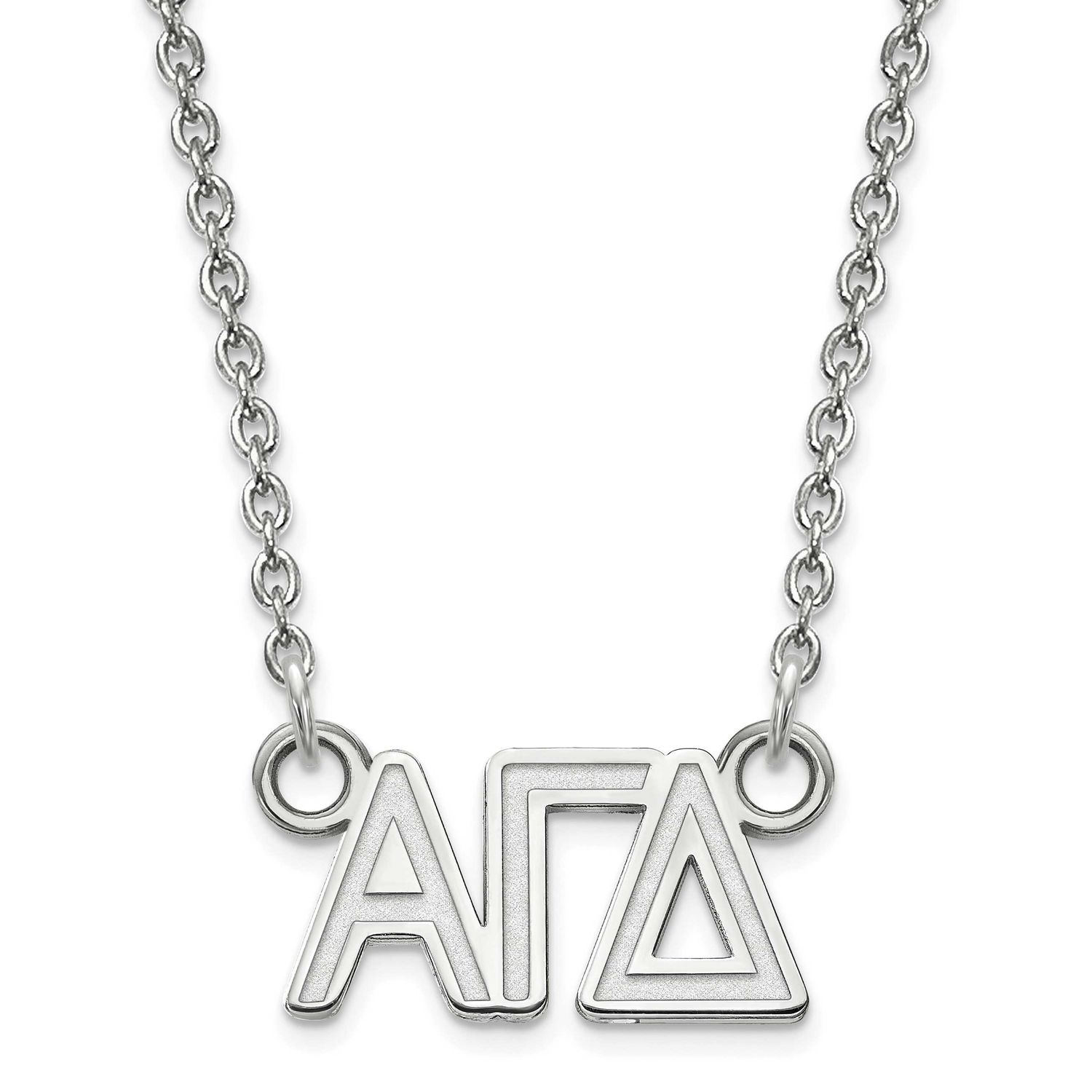 Alpha Gamma Delta Extra Small Pend with Necklace Sterling Silver Rhodium-plated SS006AGD-18, UPC: 8…