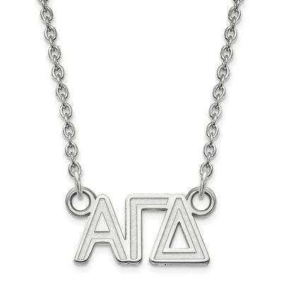 Alpha Gamma Delta Extra Small Pend with Necklace Sterling Silver Rhodium-plated SS006AGD-18, UPC: 8…