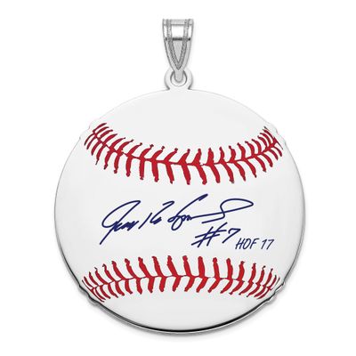 Ivan Pudge Rodriguez Hall of Fame Signature Large Epoxy Baseball Pendant  Sterling Silver SSHF02IR1…