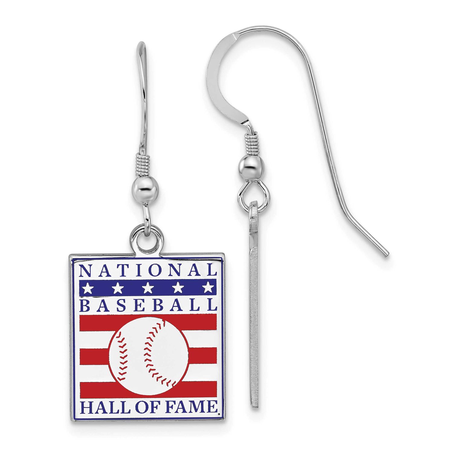 Hall of Fame Epoxy Dangle Earrings Sterling Silver SSHF05, UPC: