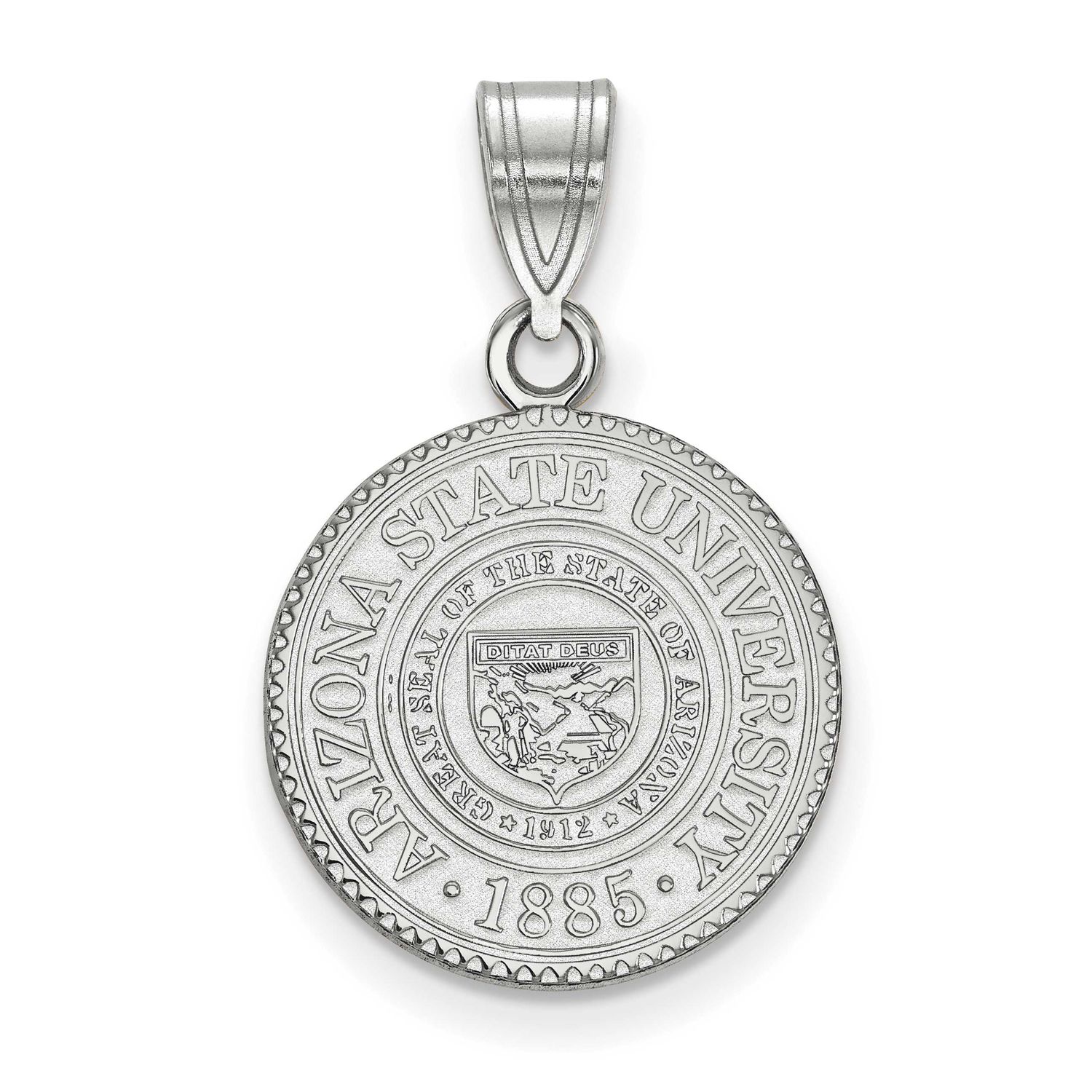 Arizona State University Medium Crest Pendant 10k White Gold 1W043AZS, UPC: 191101780912