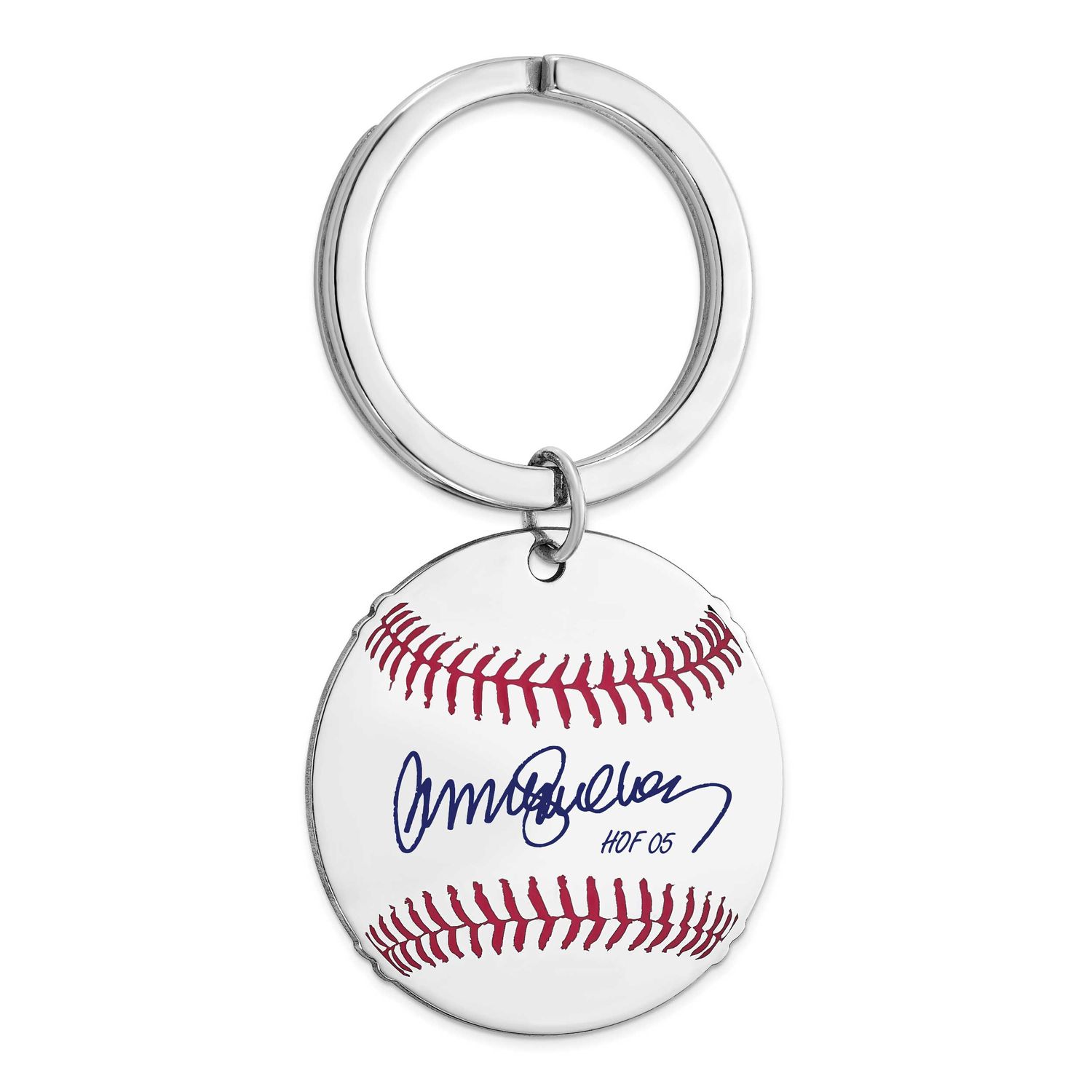 Ryne Sandberg Hall of Fame Signature Epoxy Baseball Keychain Sterling Silver SSHF03RS05, UPC: