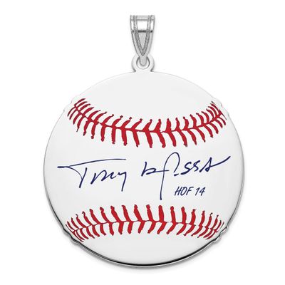 Tony La Russa Hall of Fame Signature Large Epoxy Baseball Pendant Sterling Silver SSHF02TL14, UPC: