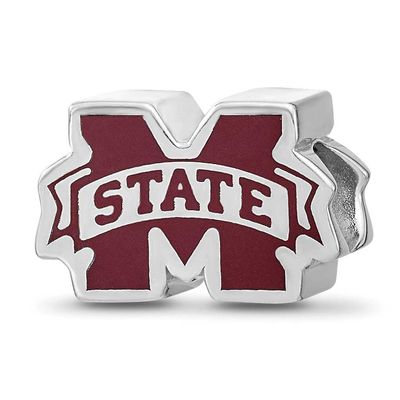 Mississippi State University M with State Banner Enameled Extruded Pendant  Sterling Silver SS500MS…