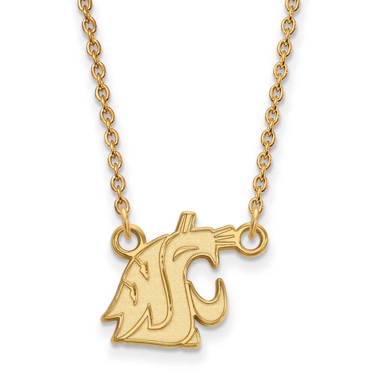 Washington State University Cougar Small Pendant 18 Inch Necklace 14k Gold 4Y012WAS-18, UPC: 886774…