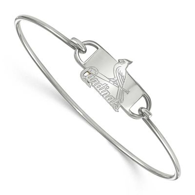 MLB St. Louis Cardinals Small Center 7 Inch Wire Bangle Sterling Silver Rhodium-plated SS020CRD-7, …