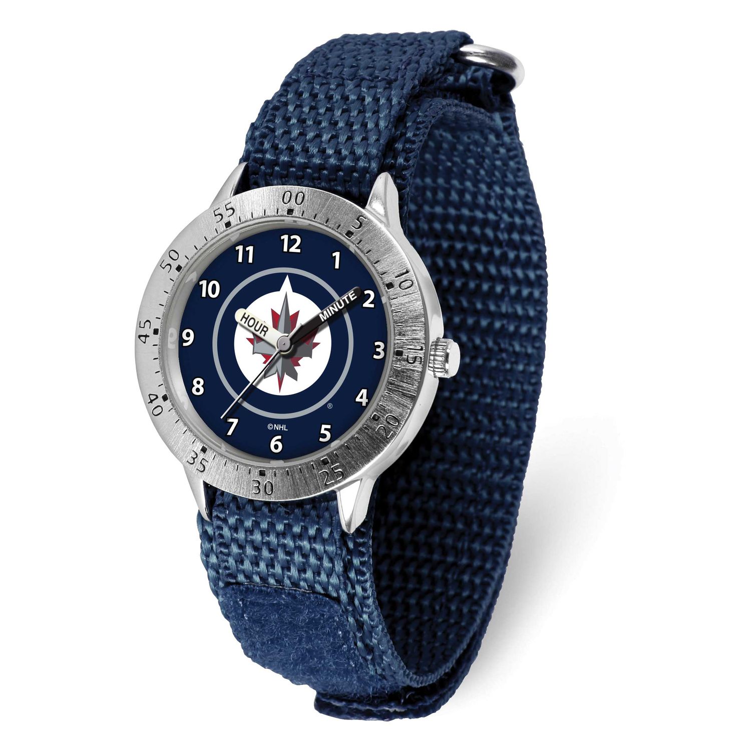 NHL Winnipeg Jets Youth Tailgater Nylon Strap Quartz Time Teaching Watch Gametime XWM3298, UPC: 826…