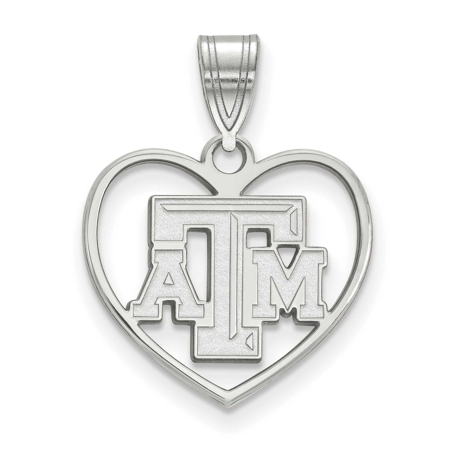 Texas A And M University T-A-M Heart Pendant Sterling Silver Rhodium-plated SS011TAM, UPC: 88677469…