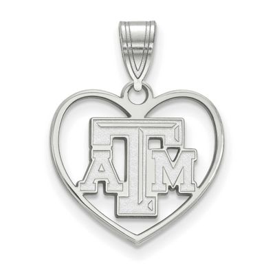 Texas A And M University T-A-M Heart Pendant Sterling Silver Rhodium-plated SS011TAM, UPC: 88677469…