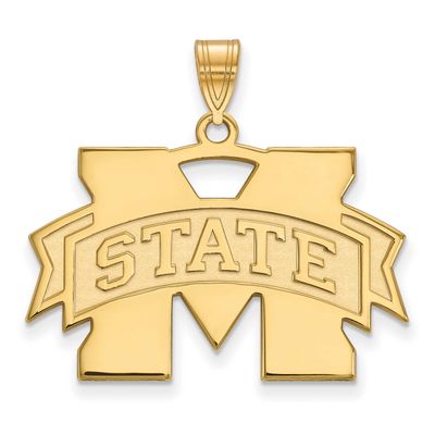 Mississippi State University Large Pendant Gold-plated Sterling Silver GP004MSS, UPC: 886774898506