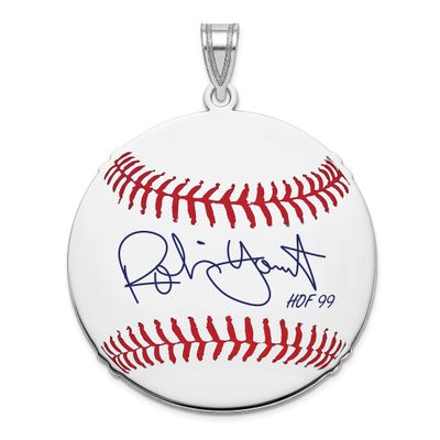 Robin Yount Hall of Fame Signature Large Epoxy Baseball Pendant Sterling Silver SSHF02RY99, UPC: