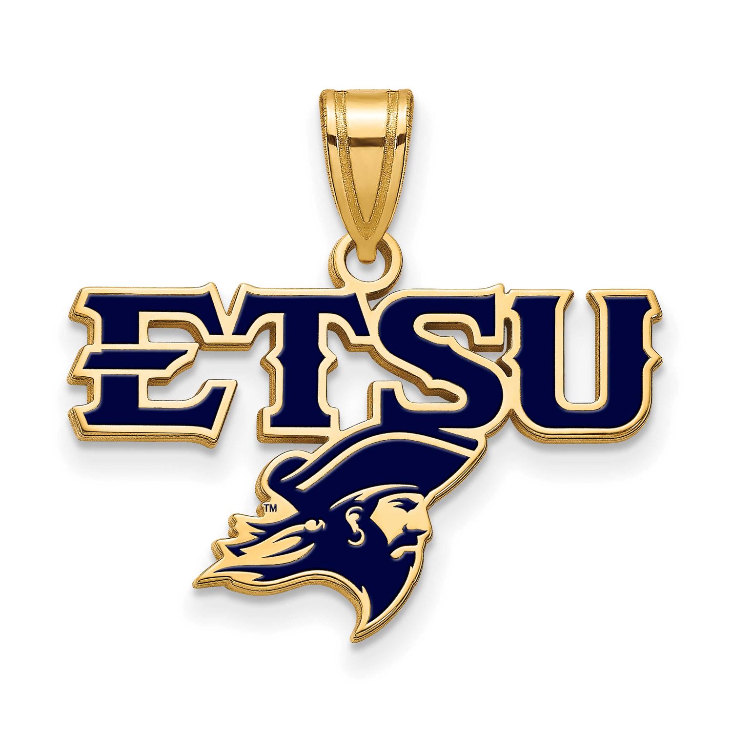Enameled East Tennessee State U. Medium Pendant Gold-plated Sterling Silver GP009ETS, UPC: