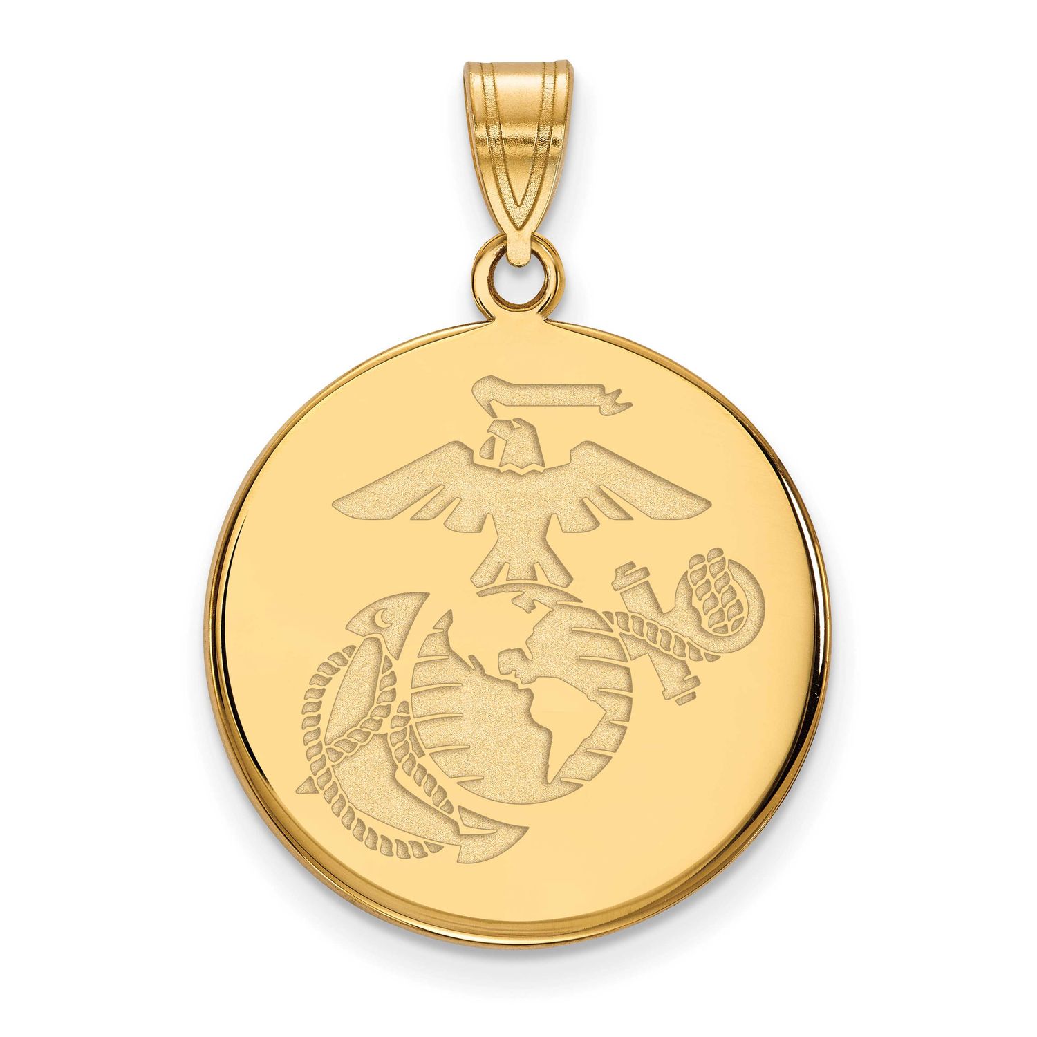 Large U.S. Marine Corps Disc Pendant 10k Gold 1Y006USMC, UPC: 191101484421
