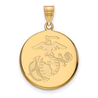 Large U.S. Marine Corps Disc Pendant 10k Gold 1Y006USMC, UPC: 191101484421