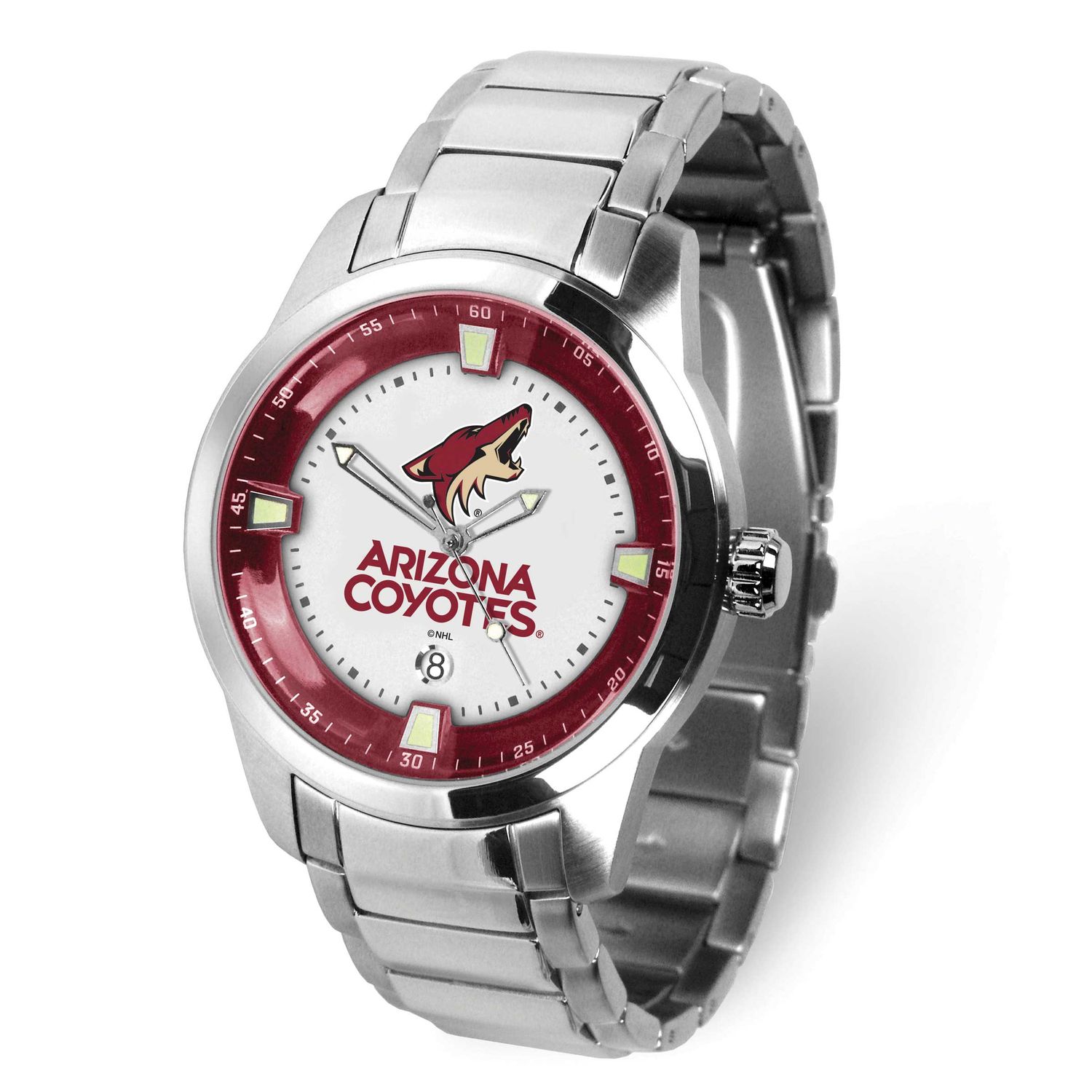 Gametime NHL Arizona Coyotes Titan Quartz Watch with Date Stainless Steel XWM3641, UPC: 82652871177