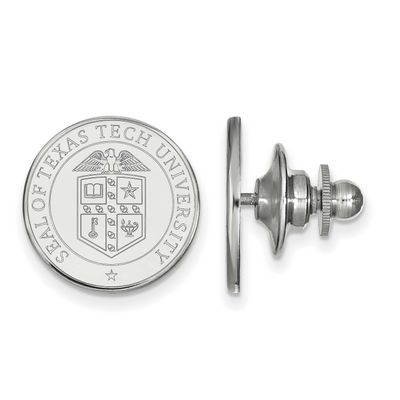 Texas Tech University Crest Lapel Pin 14k White Gold 4W072TXT, UPC: 886774854199