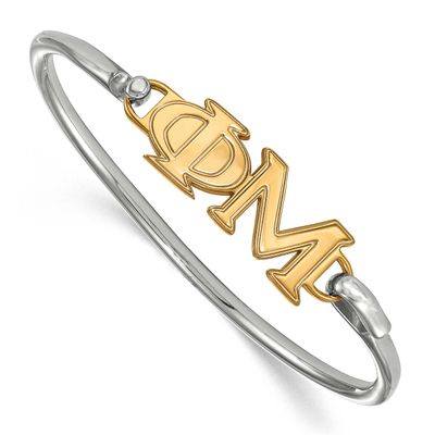 Phi Mu Small Hook And Clasp Bangle Gold-plated Sterling Silver GP009PHM-7, UPC: 191101102257