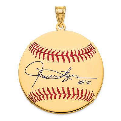 Rollie Fingers Hall of Fame Signature Large Epoxy Baseball Pendant 10k Gold 1YHF02RF92, UPC: