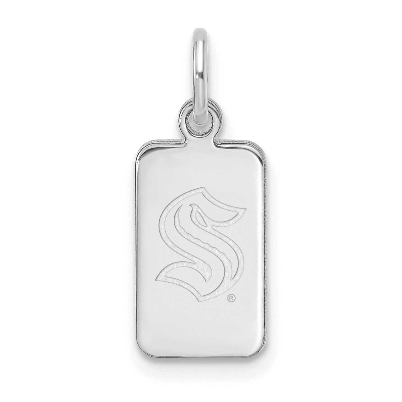 NHL Seattle Kraken Tag Pendant Sterling Silver Rhodium-plated SS125KRA, UPC: 196904184813