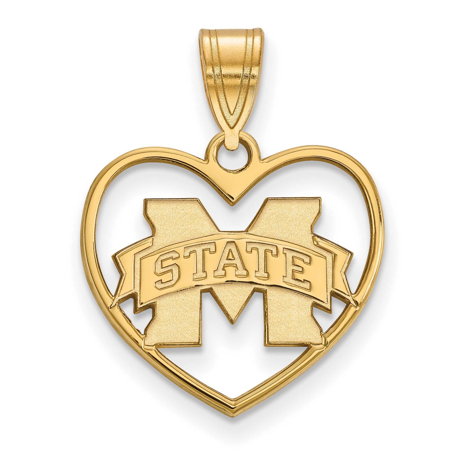 Mississippi State University Pendant In Heart Gold-plated Sterling Silver GP017MSS, UPC: 8867749212…