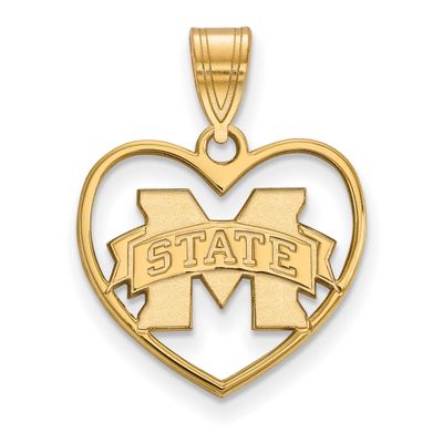Mississippi State University Pendant In Heart Gold-plated Sterling Silver GP017MSS, UPC: 8867749212…