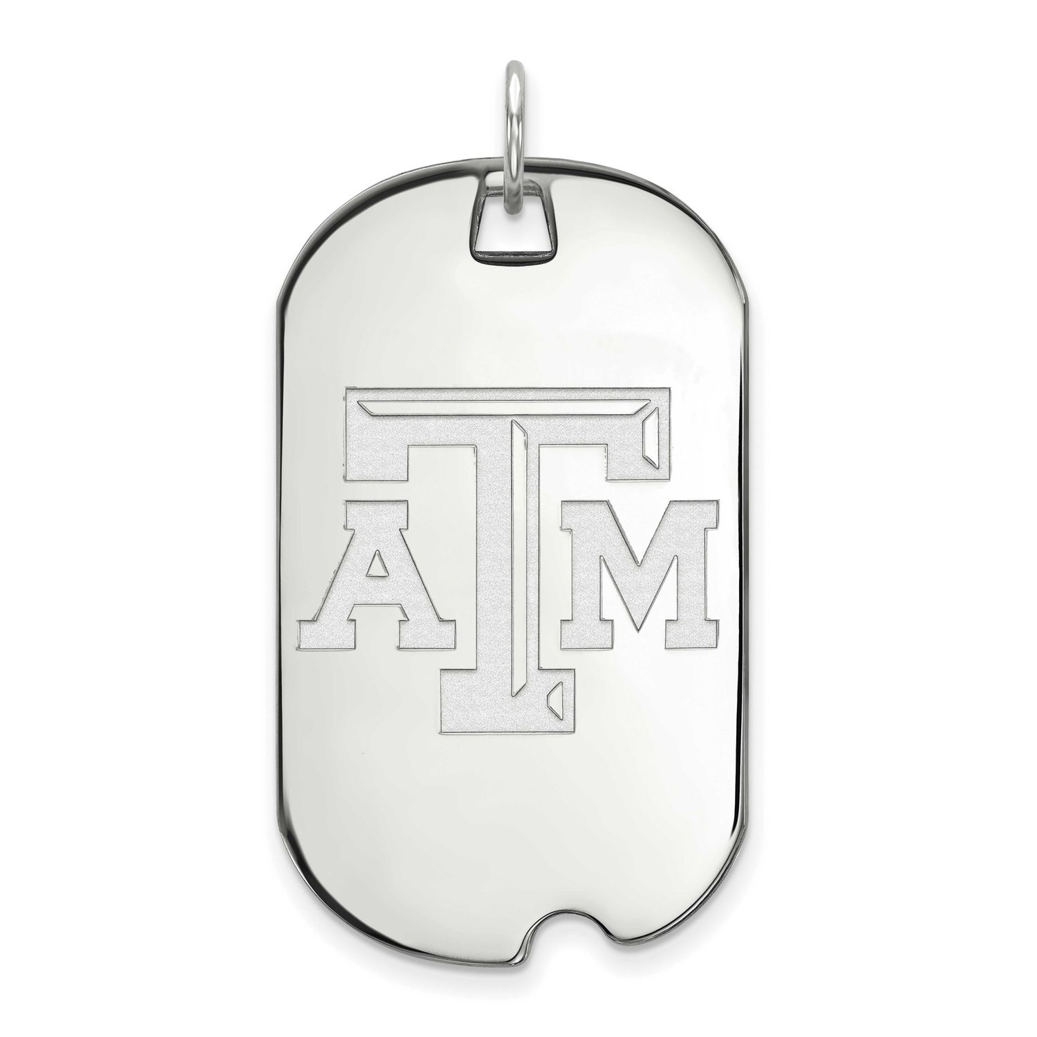 Texas A And M University Large Dog Tag Pendant 14k White Gold 4W022TAM, UPC: 886774843476