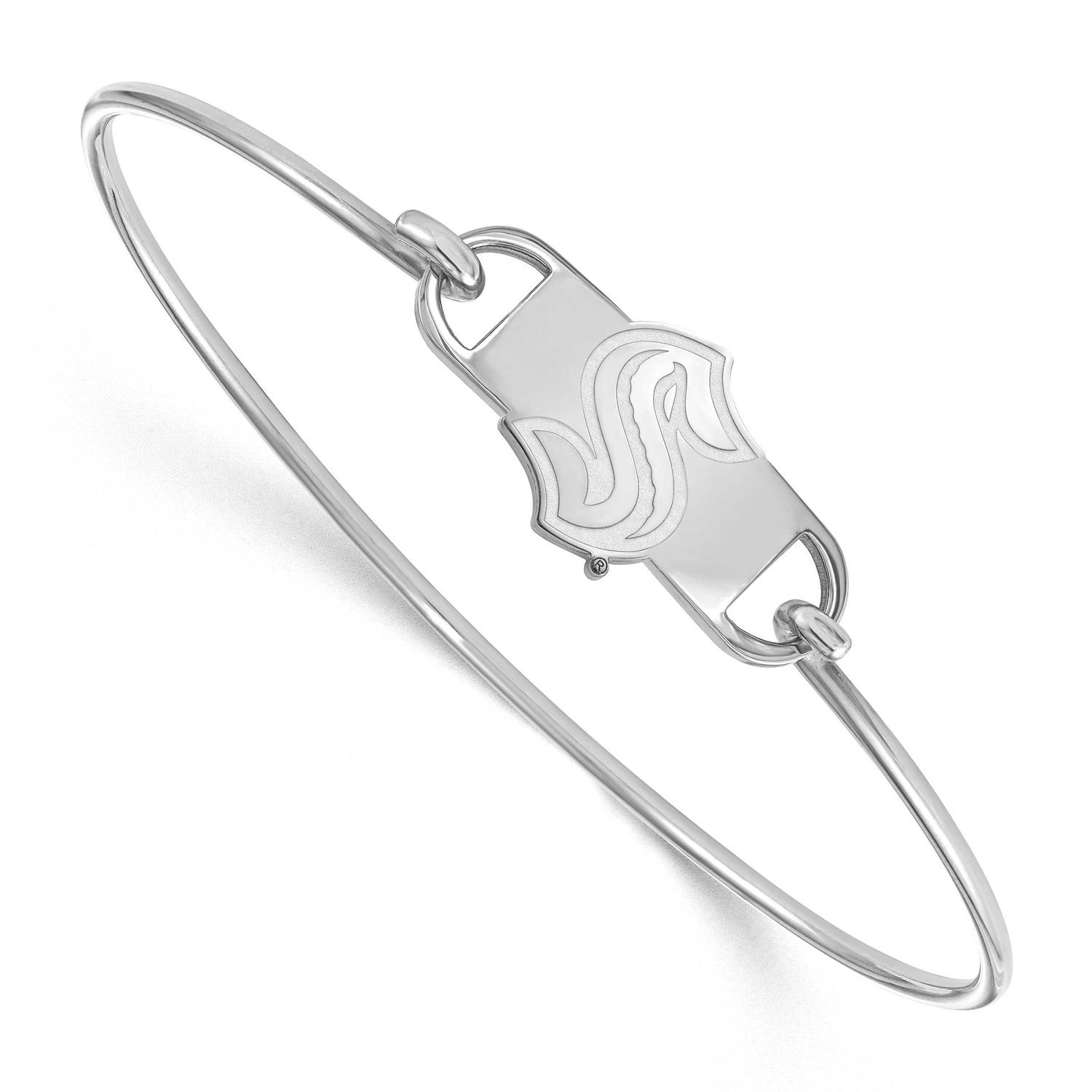NHL Seattle Kraken Wire Bangle Sterling Silver Rhodium-plated SS019KRA-7, UPC: