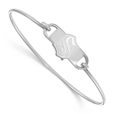 NHL Seattle Kraken Wire Bangle Sterling Silver Rhodium-plated SS019KRA-7, UPC: