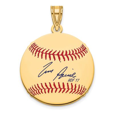 Tim Raines Hall of Fame Signature Small Epoxy Baseball Pendant Gold-plated Sterling Silver GPHF11TR…