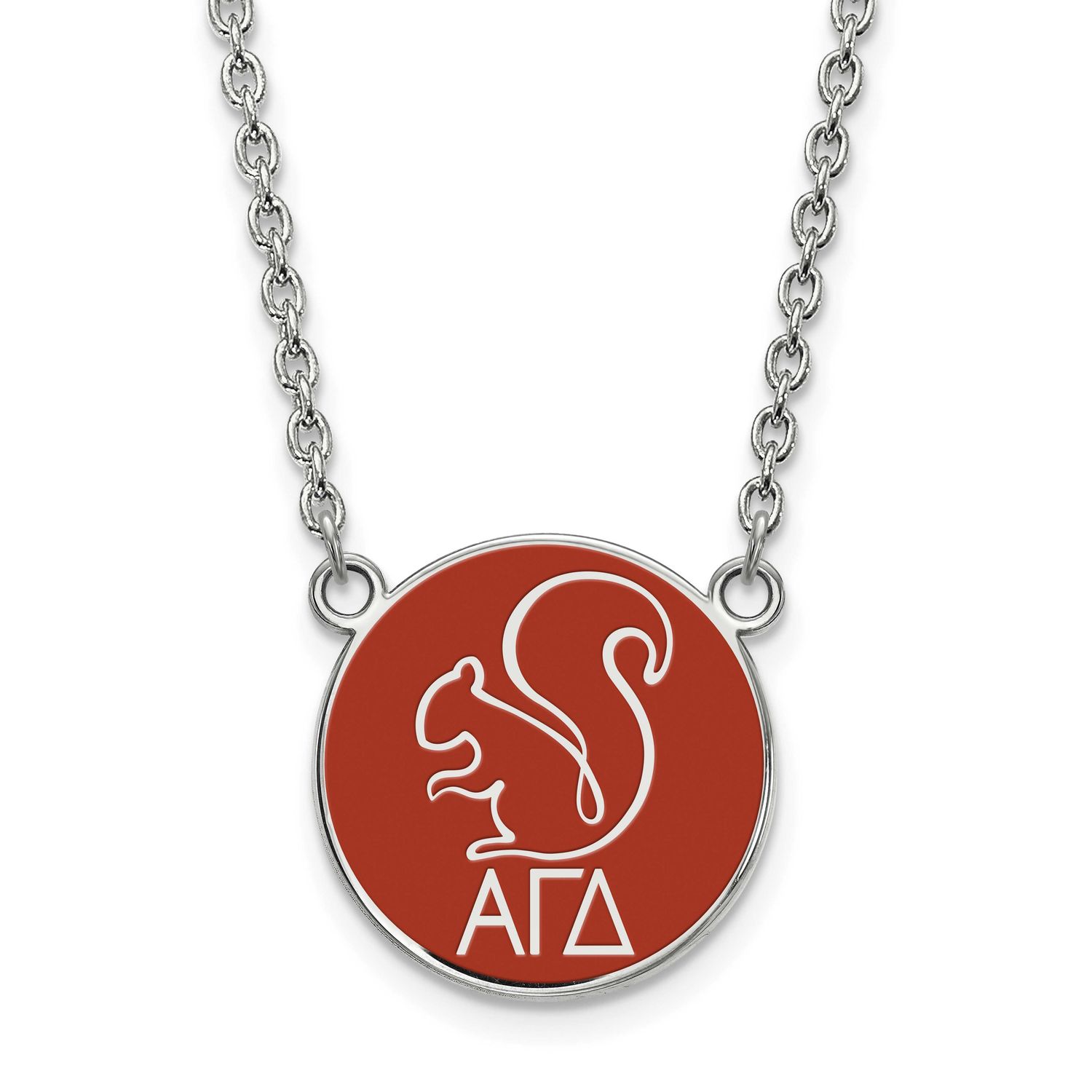 Alpha Gamma Delta Small Enl Pend with Necklace Sterling Silver Rhodium-plated SS043AGD-18, UPC: 886…