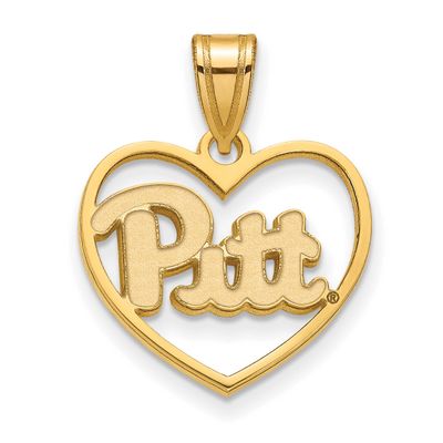University of Pittsburgh Pendant In Heart Gold-plated Sterling Silver GP011UPI, UPC: 886774913544