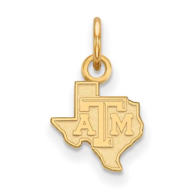 Texas A And M University State Outline Extra Small Pendant Gold-plated Sterling Silver GP040TAM, UP…