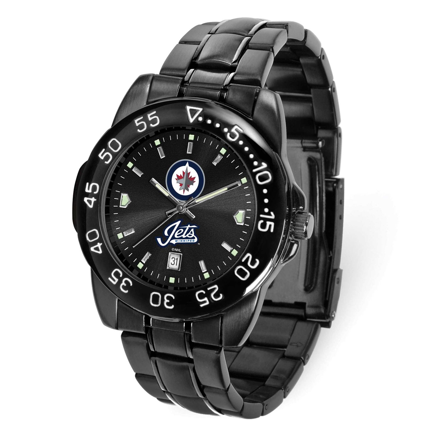 NHL Winnipeg Jets Fantom Gunmetal Finish Alloy Watch with Date Gametime XWM3484, UPC: 82652867866