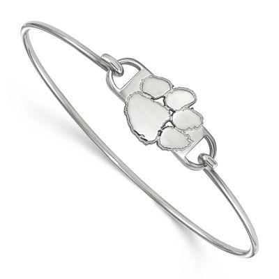 Clemson University Tiger Paw Small Center 7 Inch Wire Bangle Sterling Silver Rhodium-plated SS022CU…
