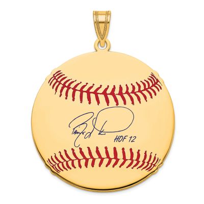 Barry Larkin Hall of Fame Signature Large Epoxy Baseball Pendant 10k Gold 1YHF02BL12, UPC: