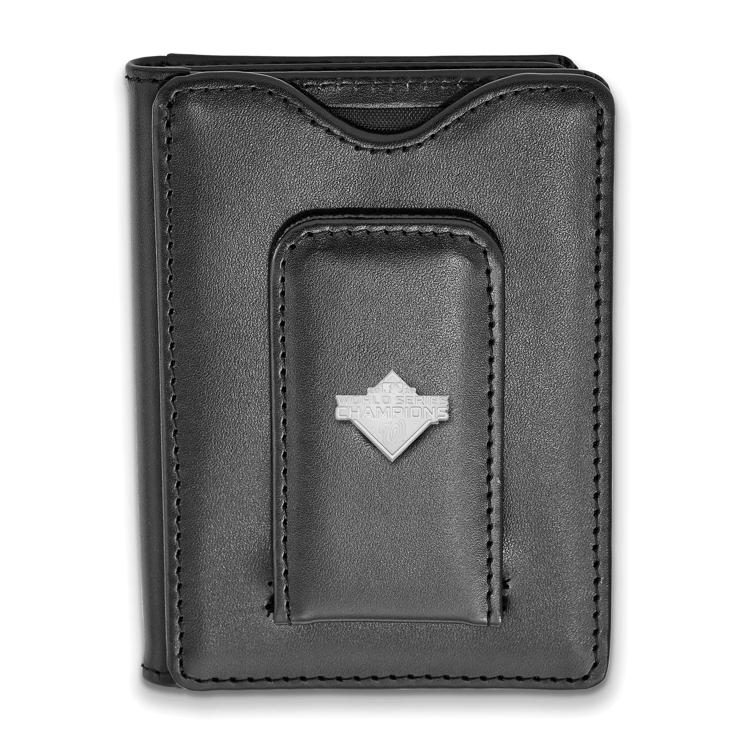 2019 World Series Champions Washington Nationals Black Leather Wallet Sterling Silver SS010NAT19-W1…
