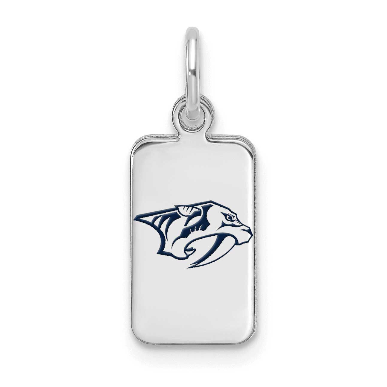 NHL Nashville Predators Enamel Tag Pendant Sterling Silver Rhodium-plated SS126PRE, UPC: 1969041845…