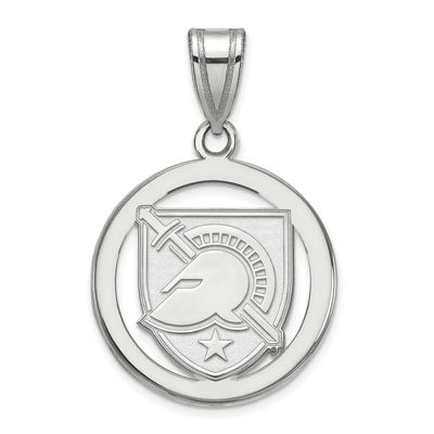 U.S. Military Academy Letter A Medium Circle Pendant Sterling Silver Rhodium-plated SS020USMA, UPC:…
