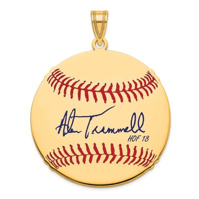 Alan Trammell Hall of Fame Signature Large Epoxy Baseball Pendant 10k Gold 1YHF02AT18, UPC: