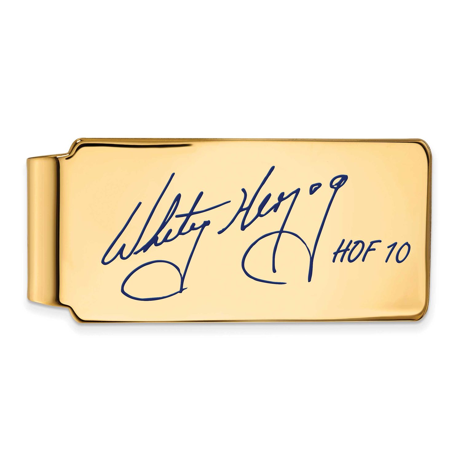 Whitey Herzog Hall of Fame Signature Epoxy Money Clip Gold-plated Sterling Silver GPHF04WH10, UPC: