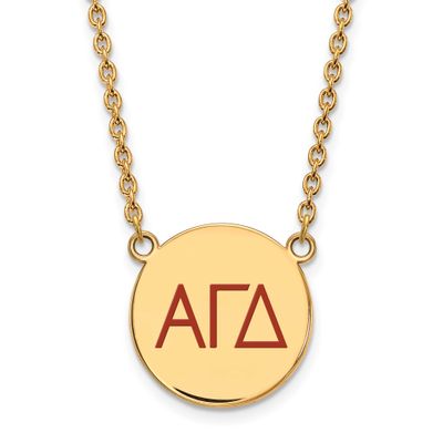 Alpha Gamma Delta Large Enl Pend with Necklace Gold-plated Sterling Silver GP028AGD-18, UPC: 886774…