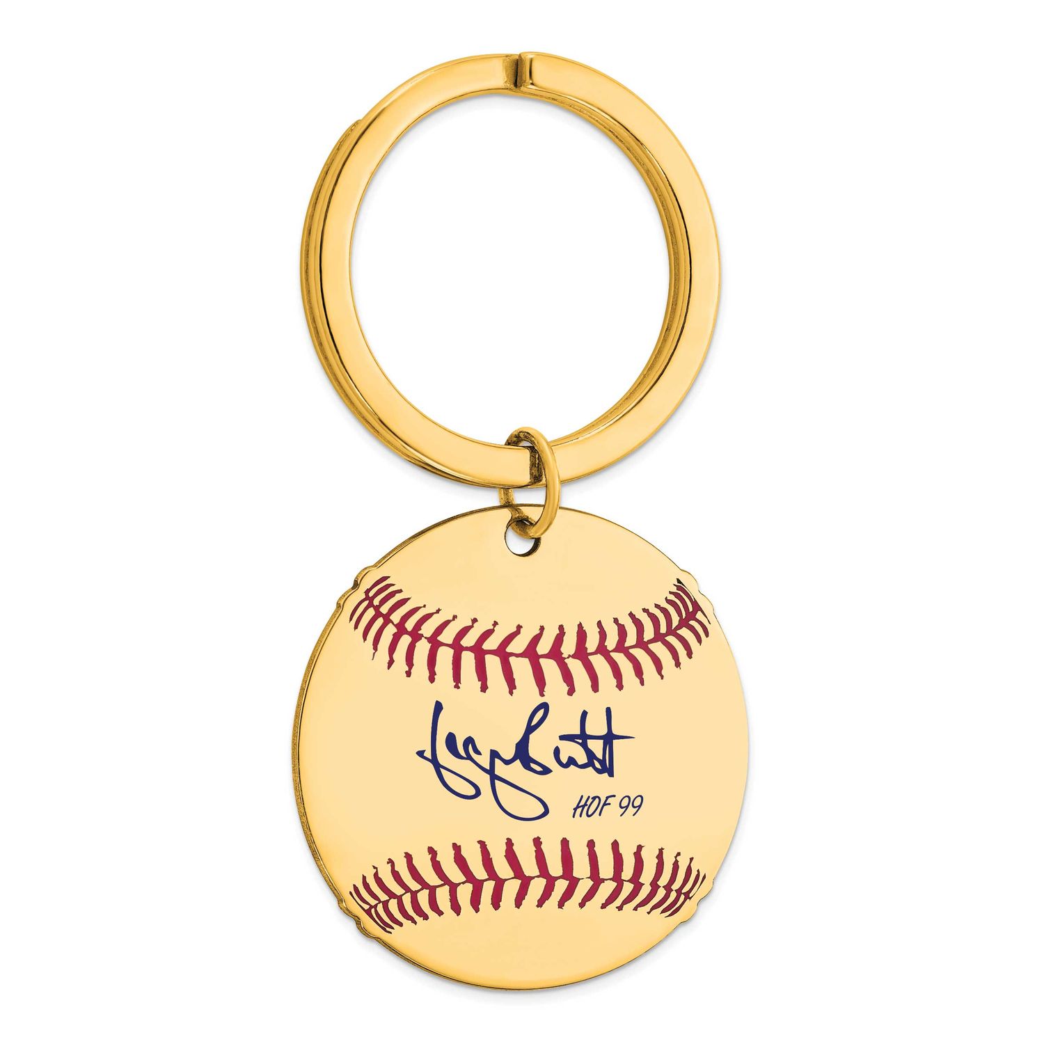 George Brett Hall of Fame Signature Epoxy Baseball Keychain Gold-plated Sterling Silver GPHF03GB99,…