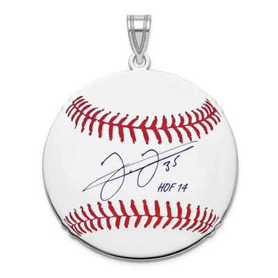 Frank Thomas Hall of Fame Signature Large Epoxy Baseball Pendant Sterling Silver SSHF02FT14, UPC: