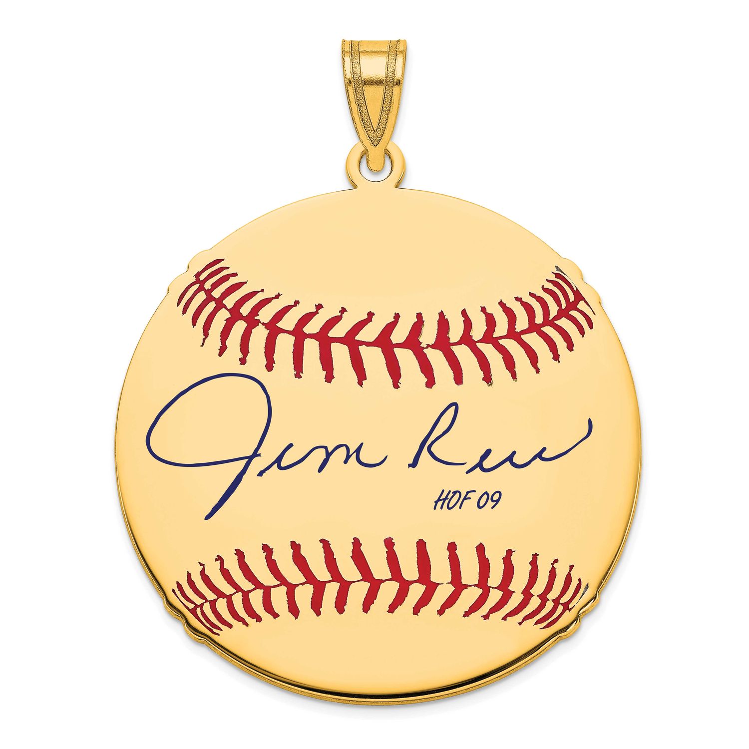 Jim Rice Hall of Fame Signature Large Epoxy Baseball Pendant 14k Gold 4YHF02JR09, UPC: