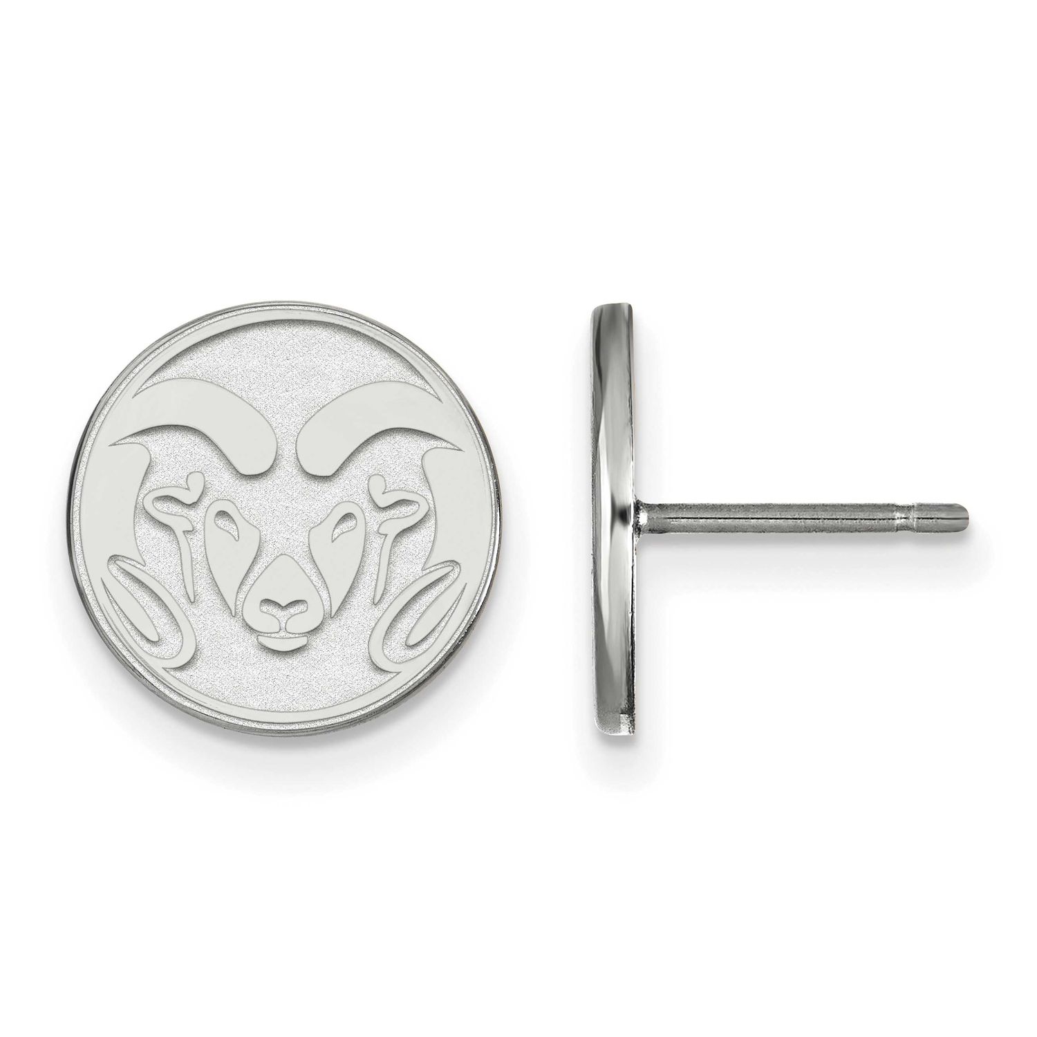 Colorado State University Ram Small Post Earrings 14k White Gold 4W004COS, UPC: 886774830209