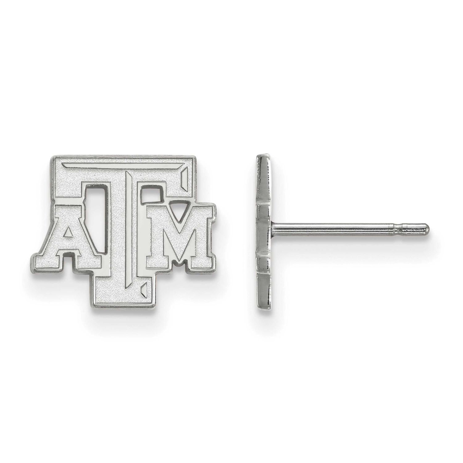 Texas A And M University T-A-M Extra Small Post Earrings 14k White Gold 4W069TAM, UPC: 886774853819