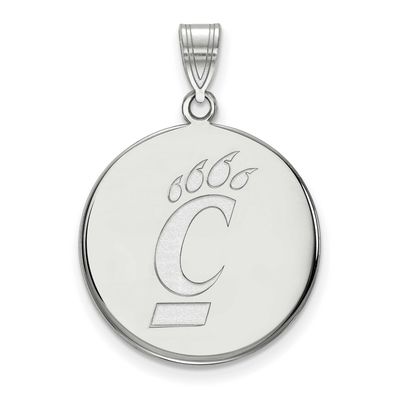 University of Cincinnati Large Disc Pendant Sterling Silver Rhodium-plated SS047UC, UPC: 8867747050…