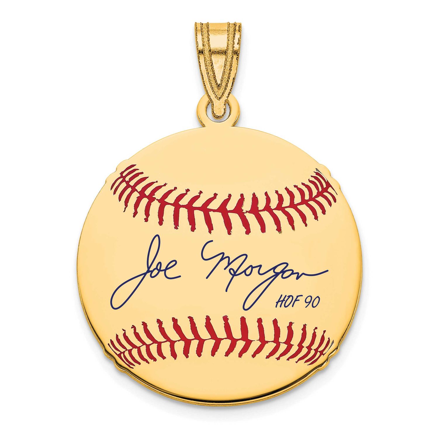 Joe Morgan Hall of Fame Signature Small Epoxy Baseball Pendant 10k Gold 1YHF11JM90, UPC: