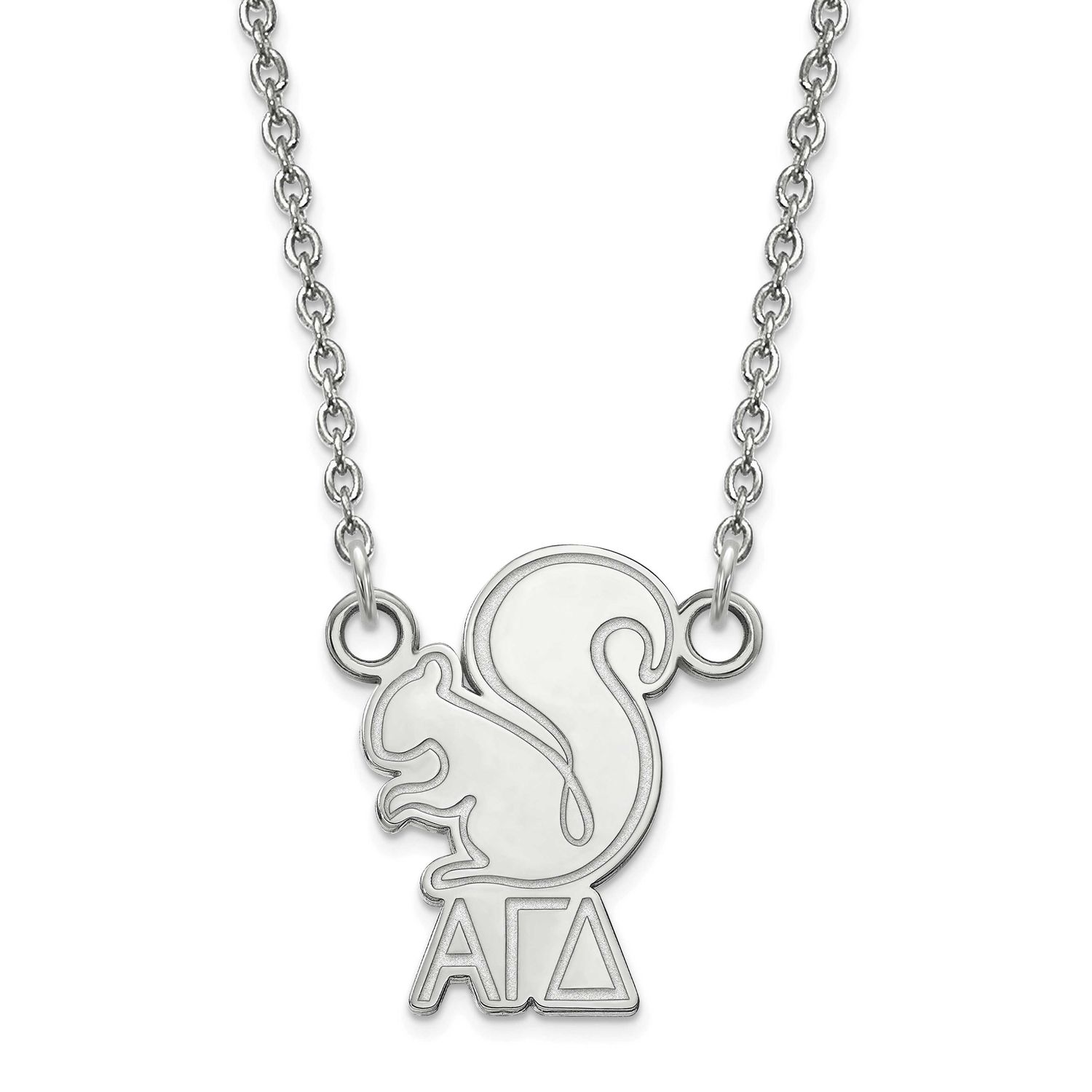 Alpha Gamma Delta Extra Small Pend with Necklace Sterling Silver Rhodium-plated SS039AGD-18, UPC: 8…
