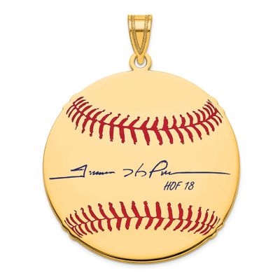 Trevor Hoffman Hall of Fame Signature Large Epoxy Baseball Pendant Gold-plated Sterling Silver GPHF…